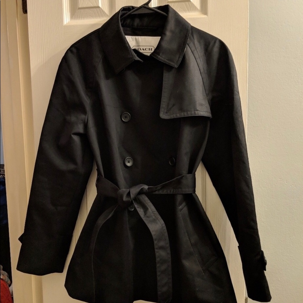 Coach black trench jacket